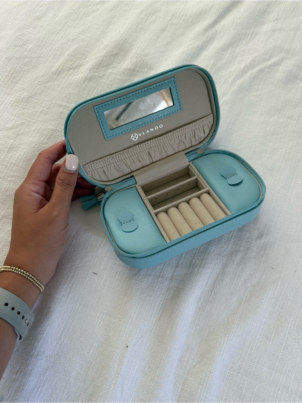 Small Aqua Zip Pouch